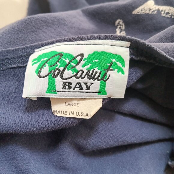 Vintage Large Women's T-shirt 80's Nautical-Themed Blue Lighthouse Anchors AOP - Picture 7 of 7